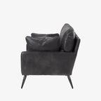 Fauteuil Colter en cuir noir