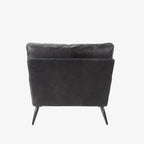 Fauteuil Colter en cuir noir