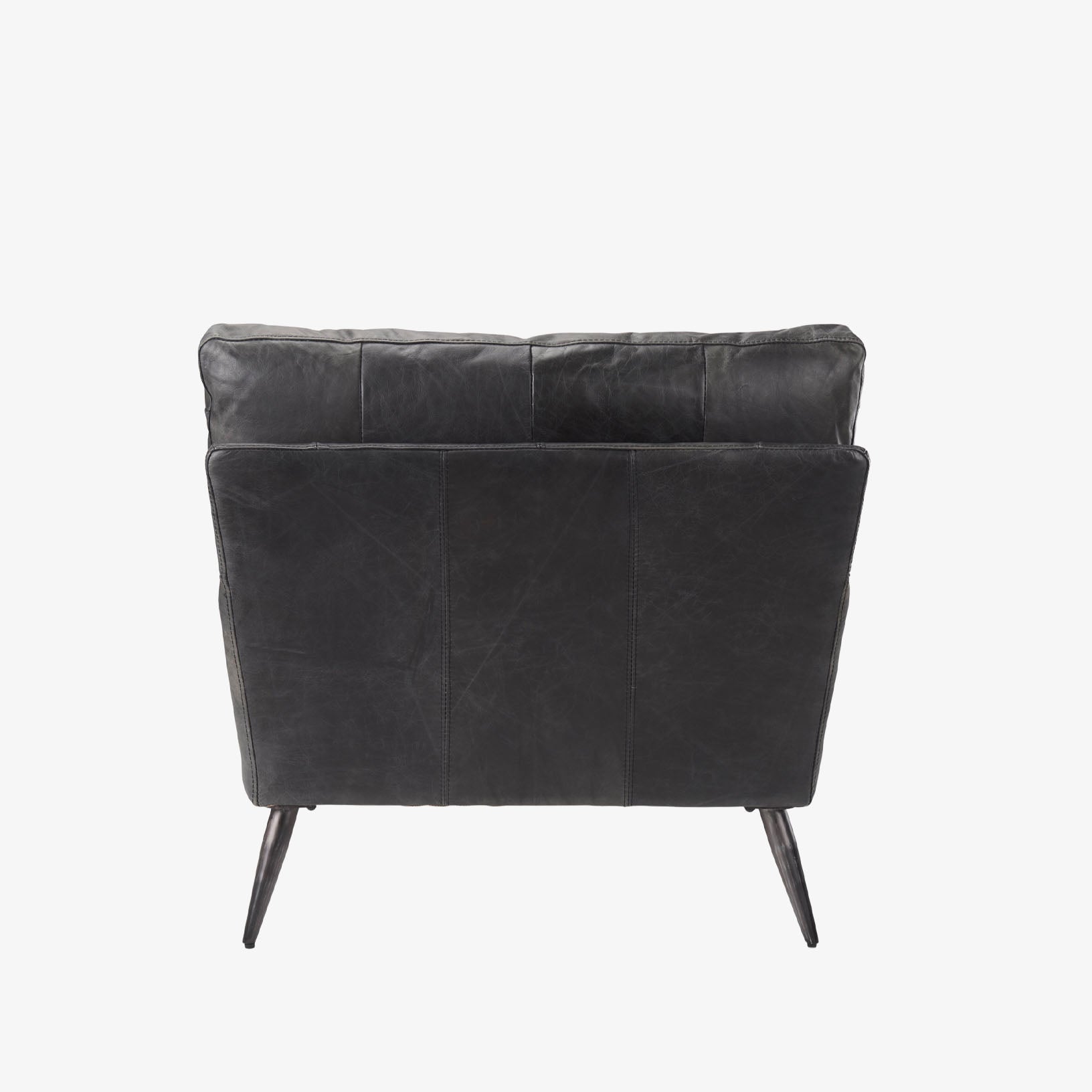 Fauteuil Colter en cuir noir