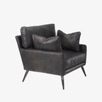 Fauteuil Colter en cuir noir