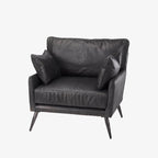 Fauteuil Colter en cuir noir
