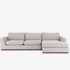Canapé d'angle Four Hands Colt 2 pièces en coloris Aldred Silver avec méridienne à droite