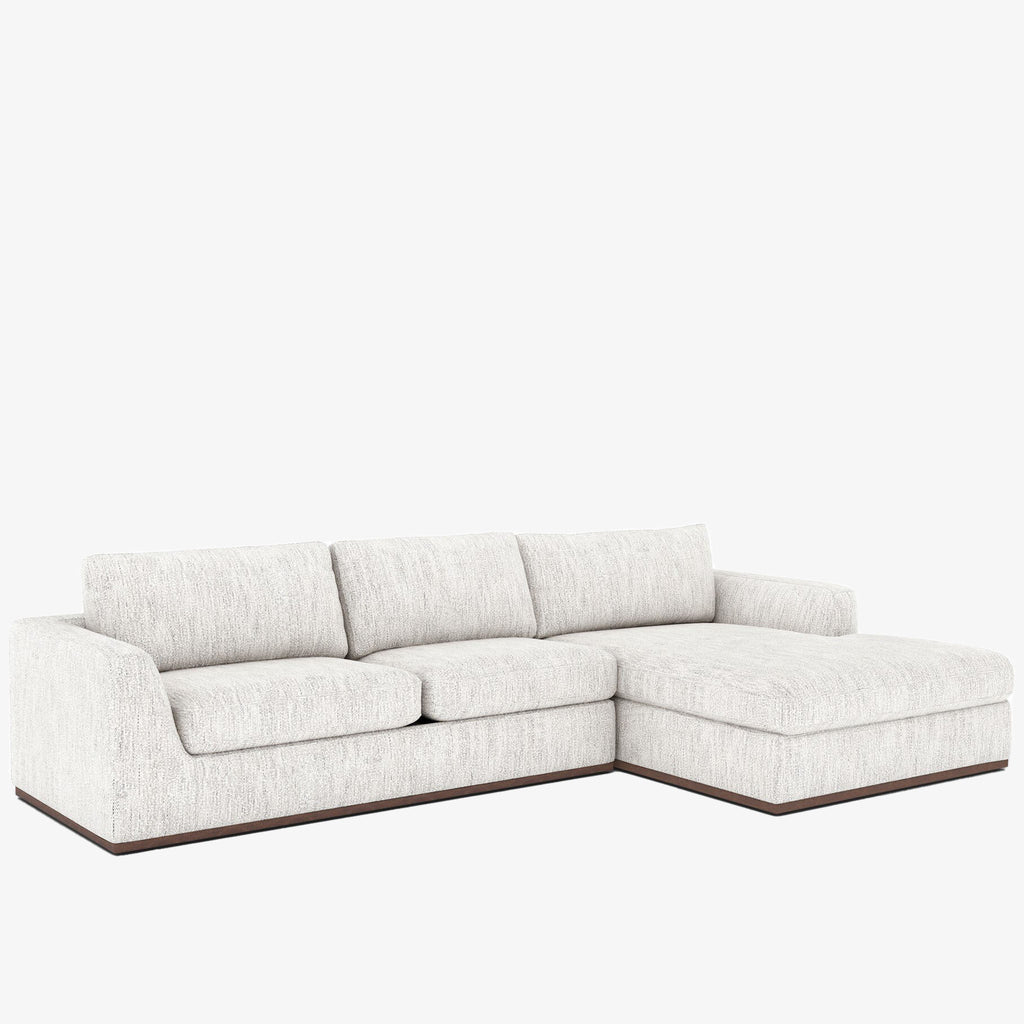 Canapé d'angle Four Hands Colt 2 pièces en coton mérinos avec méridienne à droite