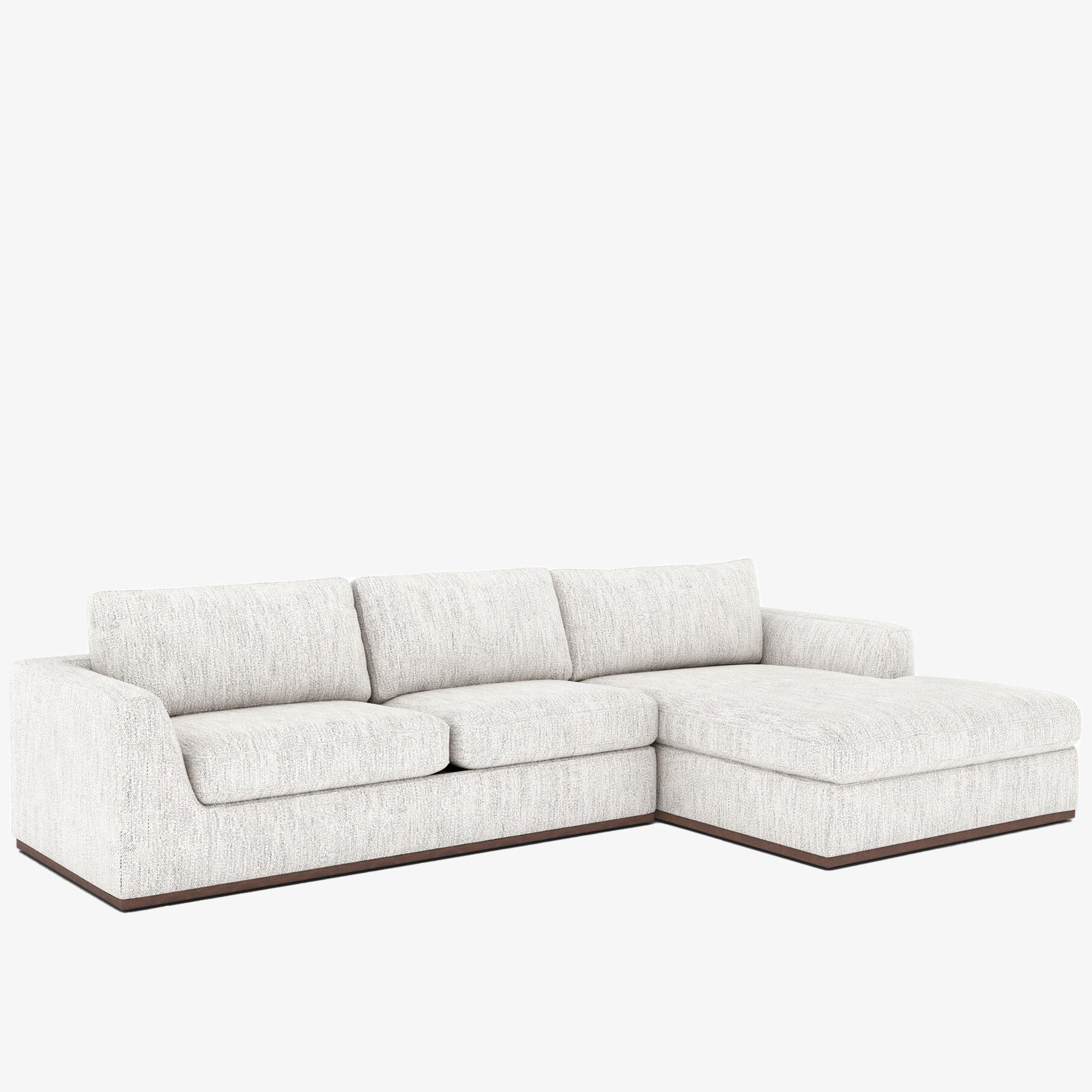 Canapé d'angle Four Hands Colt 2 pièces en coton mérinos avec méridienne à droite