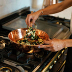 Poêle à frire en cuivre de famille