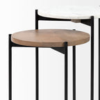 Tables d'appoint gigognes Crudités et Cocktails en bois clair