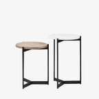 Tables d'appoint gigognes Crudités et Cocktails en bois clair