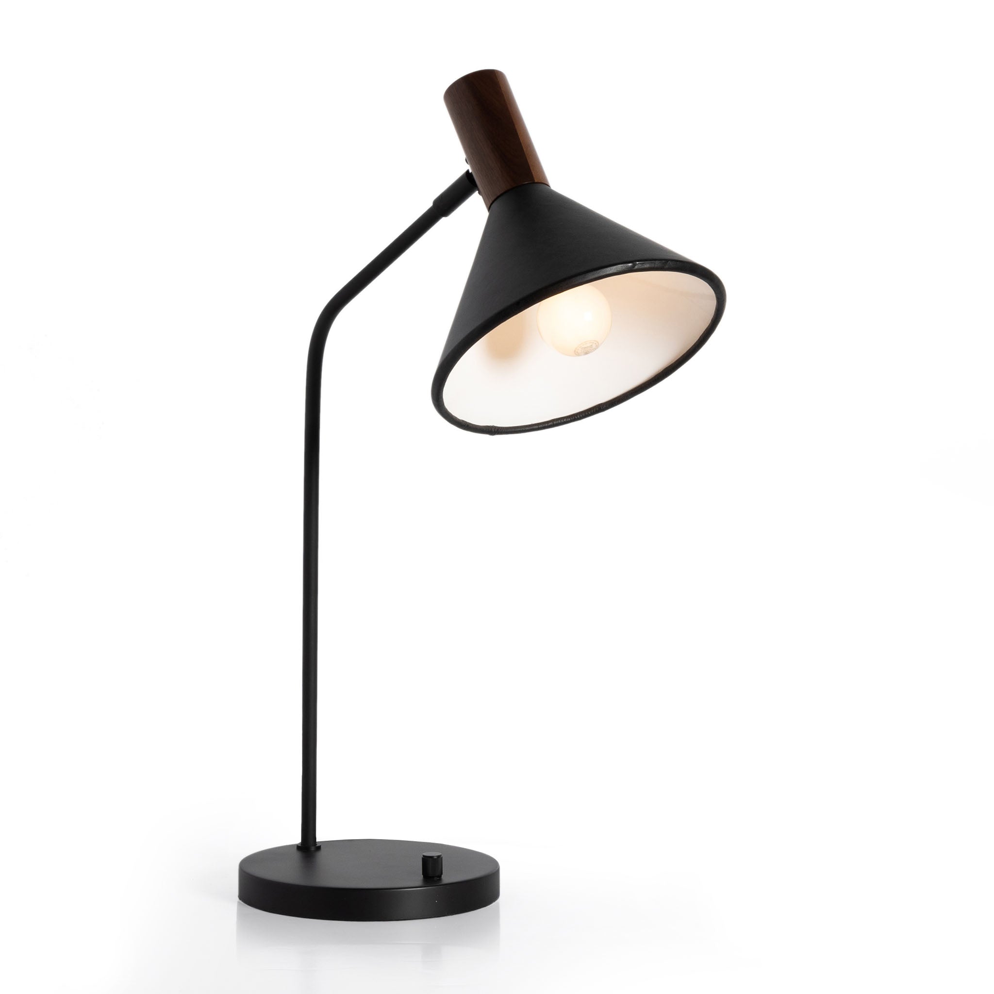 Lampe de bureau Four Hands Cullen en cuir noir