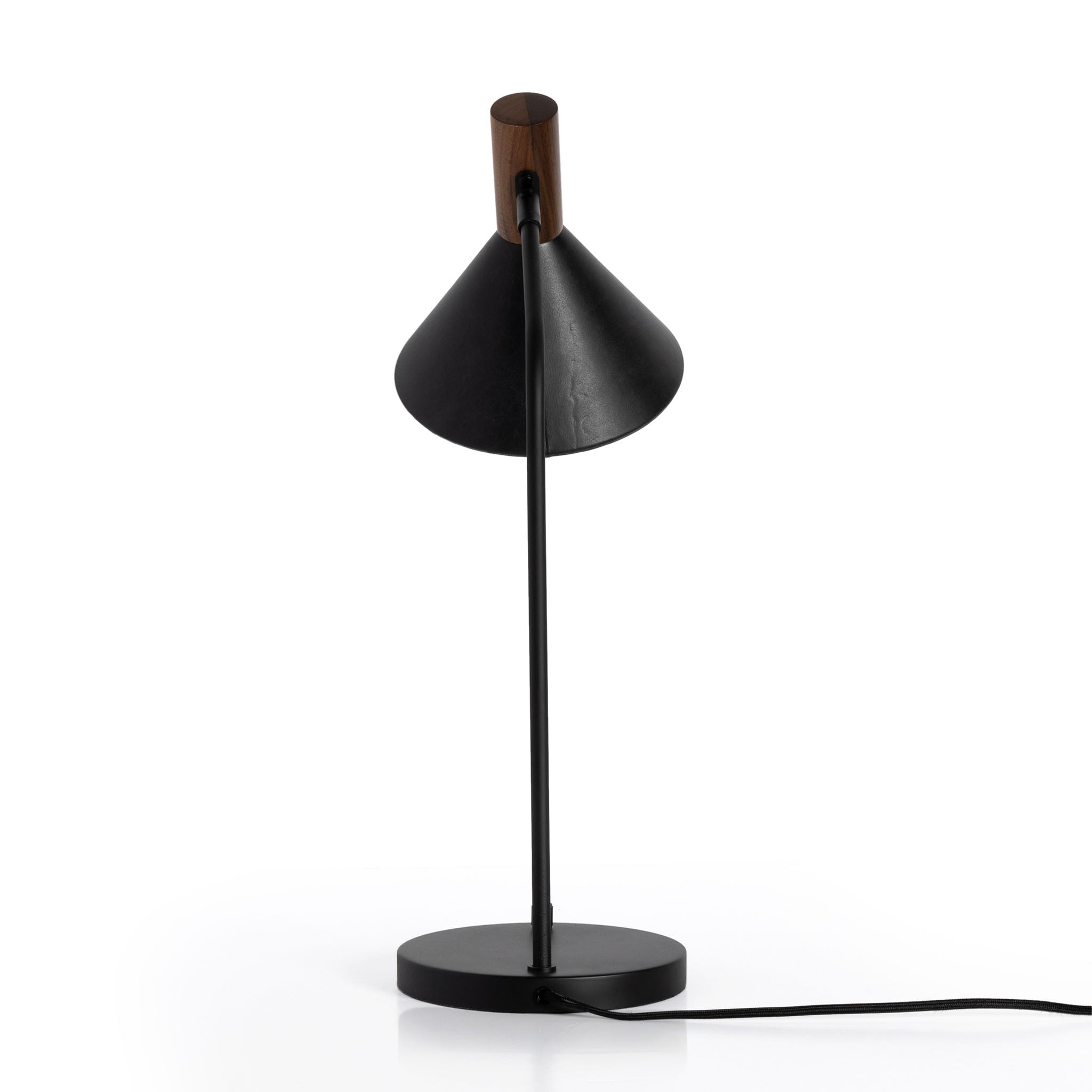 Lampe de bureau Four Hands Cullen en cuir noir
