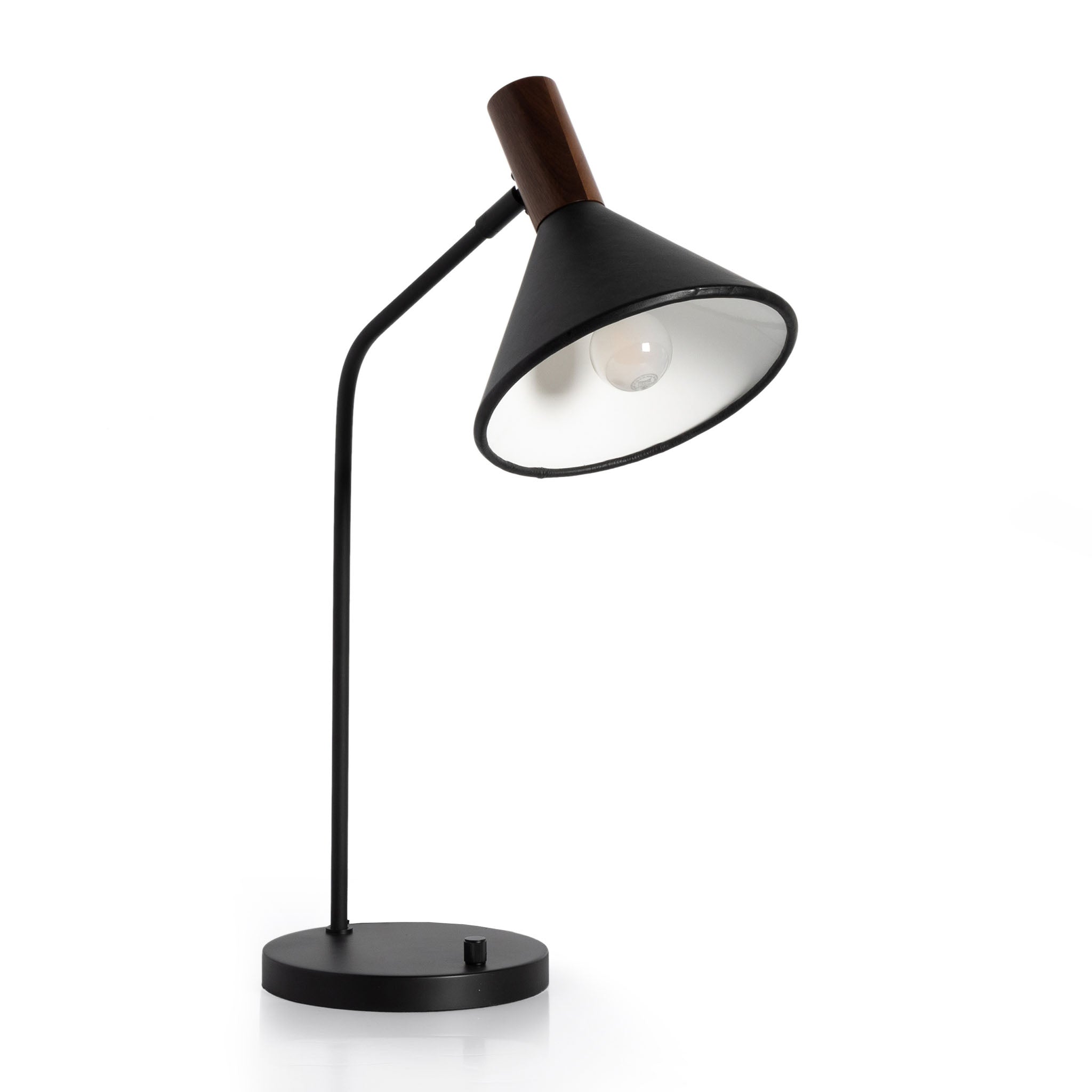 Lampe de bureau Four Hands Cullen en cuir noir
