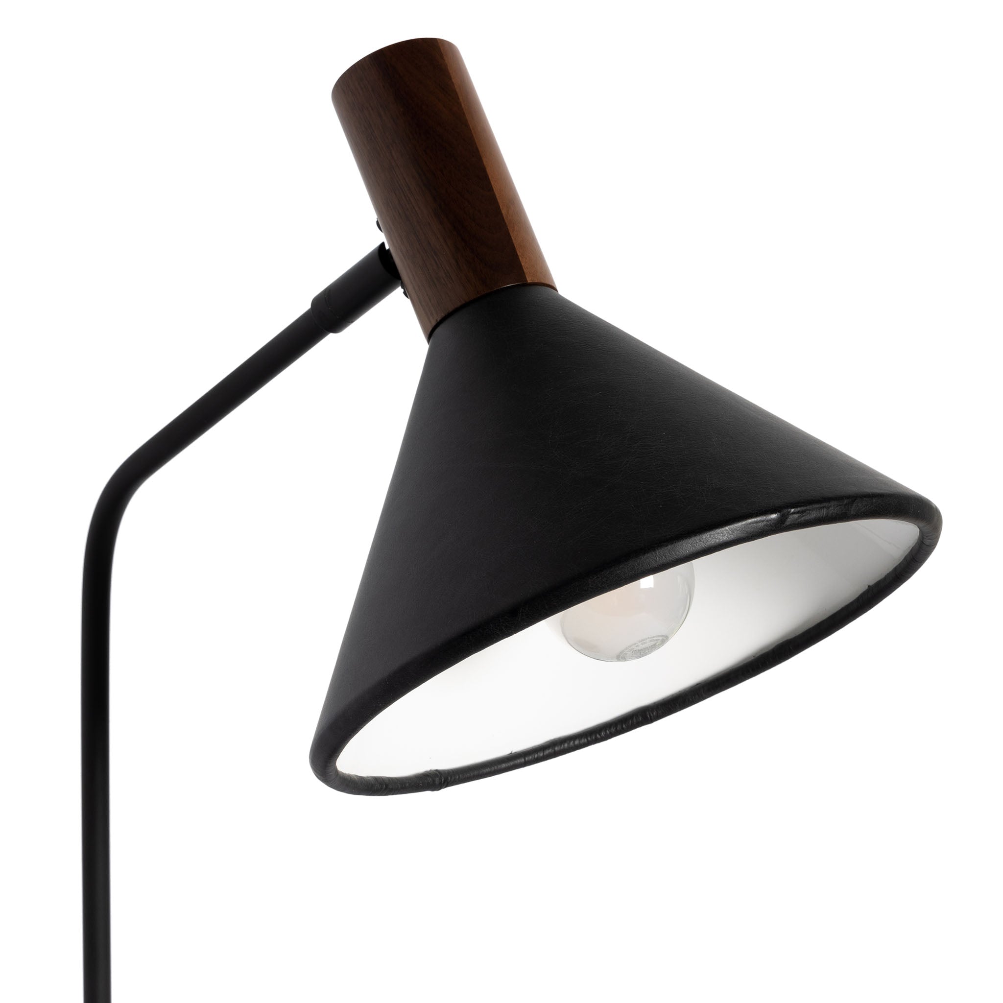 Lampe de bureau Four Hands Cullen en cuir noir