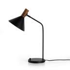 Lampe de bureau Four Hands Cullen en cuir noir