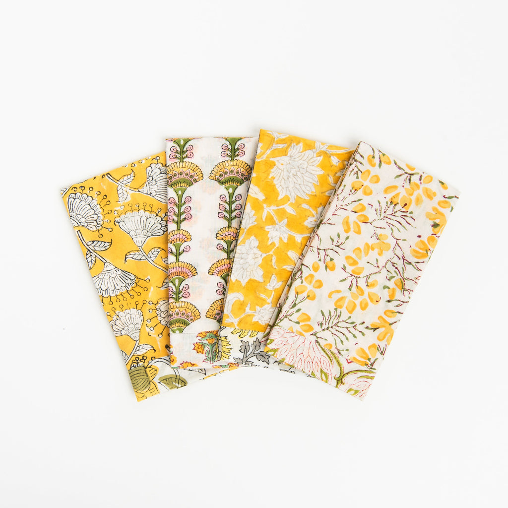 Serviettes de table artisanales du Vermont, couleur bouton d'or