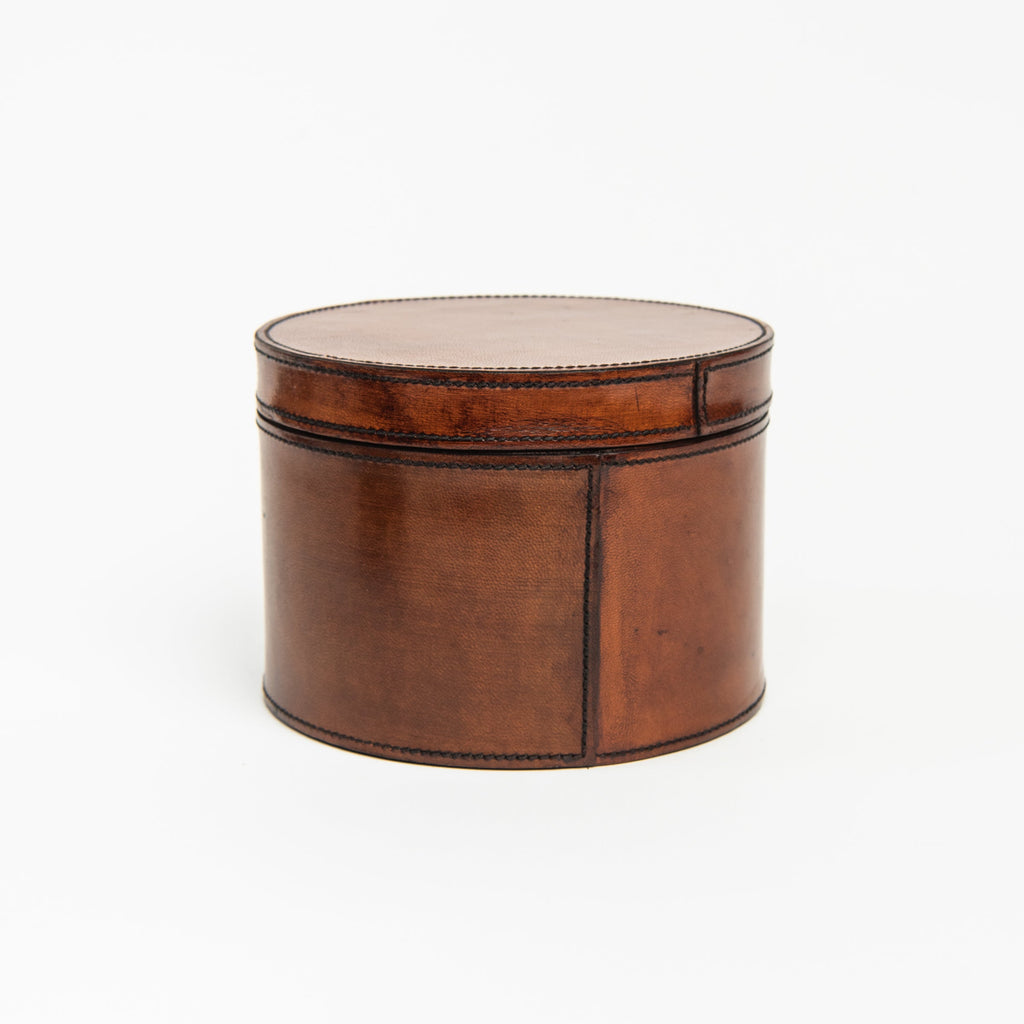 Boîte ronde en cuir élégant - Grand