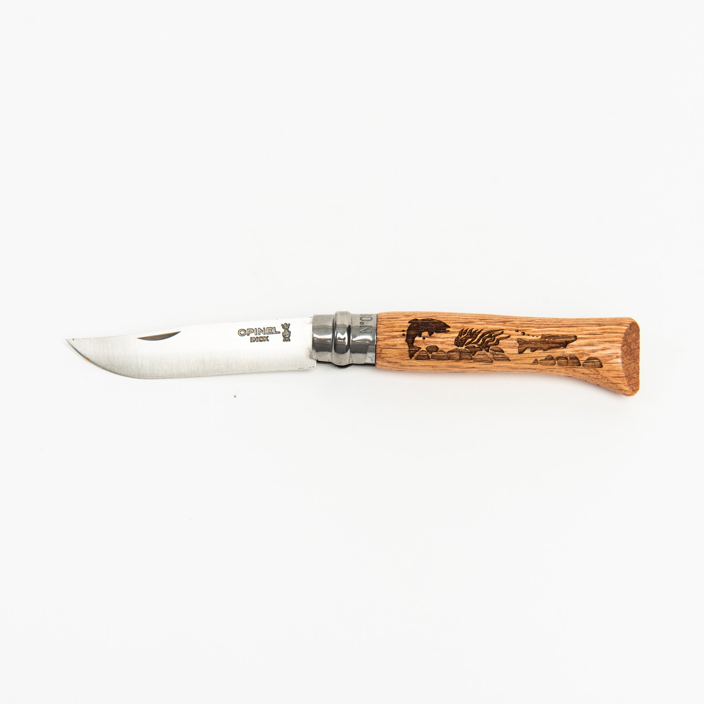 Couteaux pliants Opinel n° 08 Truite en acier inoxydable