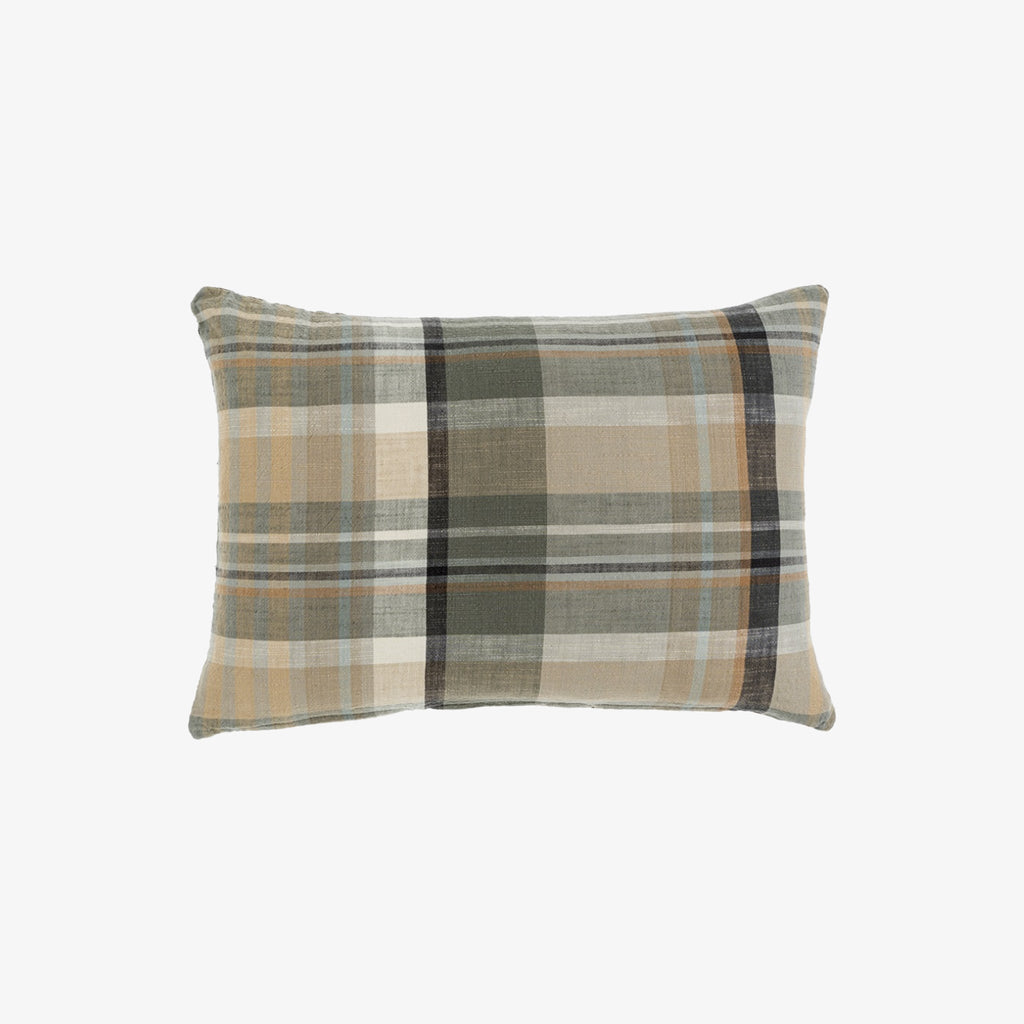 Coussin lombaire à carreaux Delacourt - 16 x 24