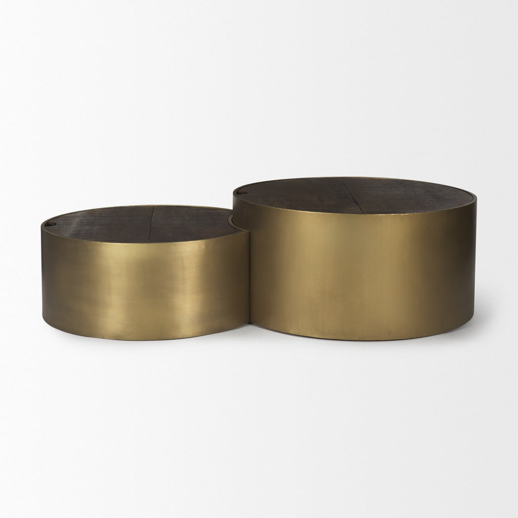 Tables basses gigognes Aurora couleur or