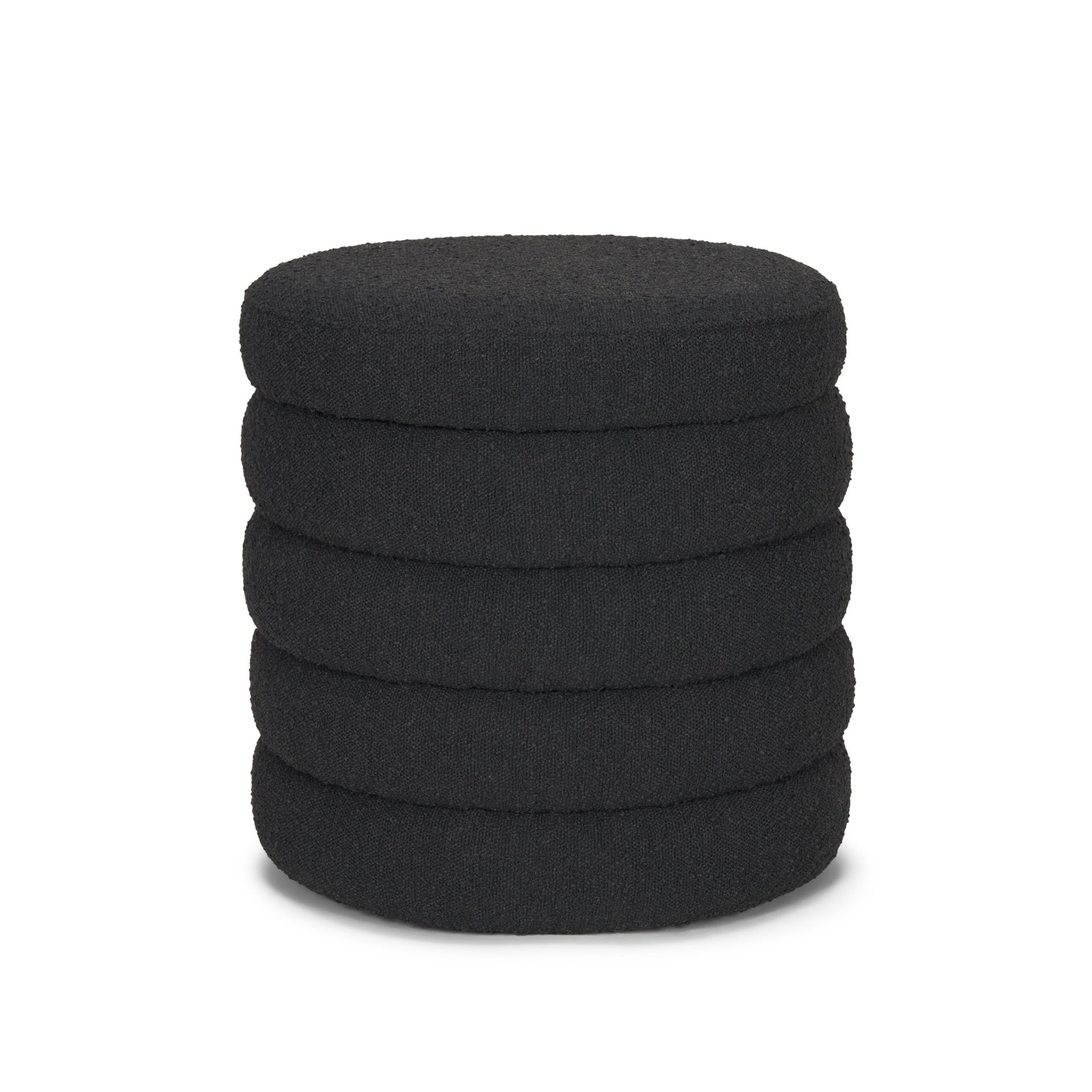 Pouf de rangement Ava en boucle noire