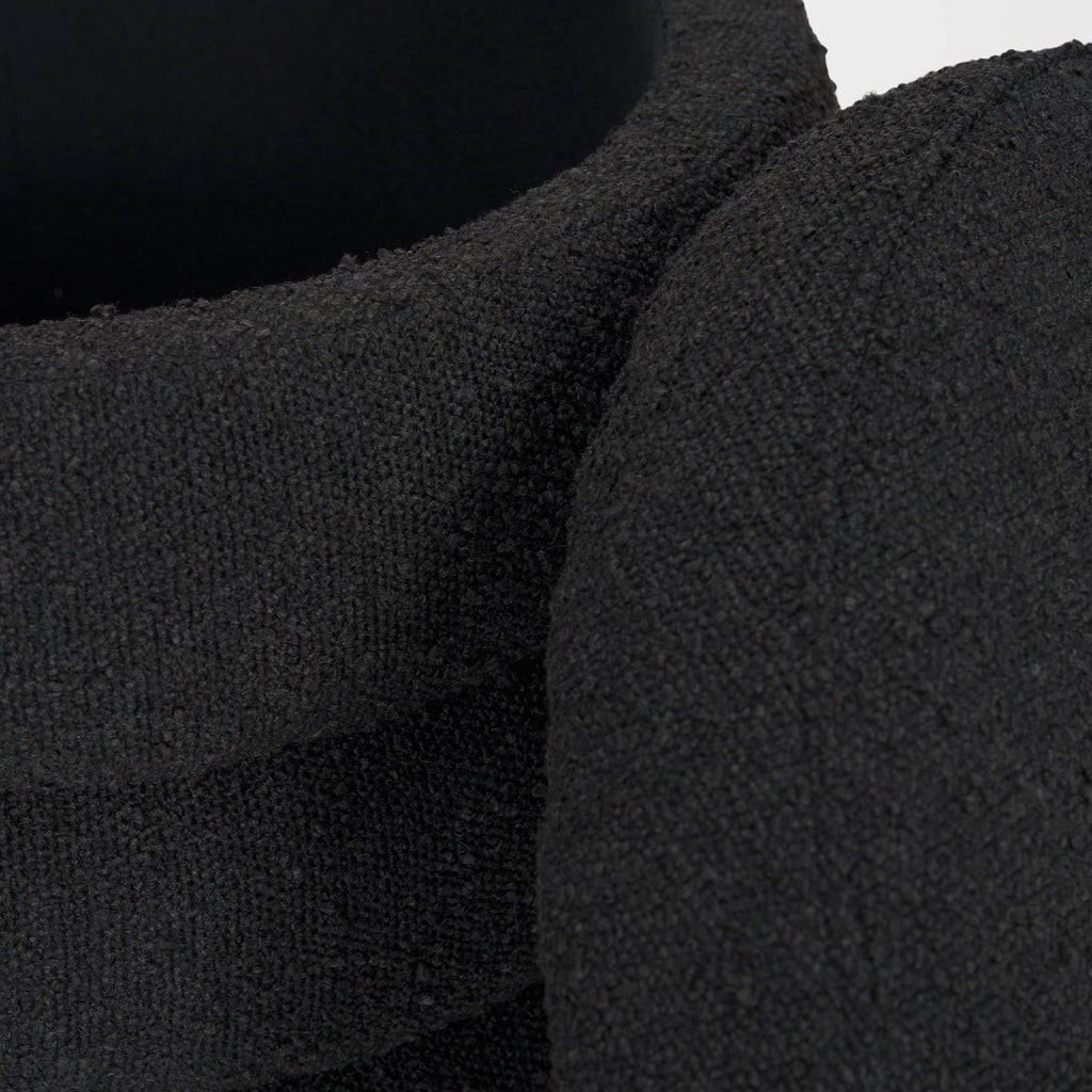 Pouf de rangement Ava en boucle noire