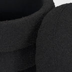 Pouf de rangement Ava en boucle noire