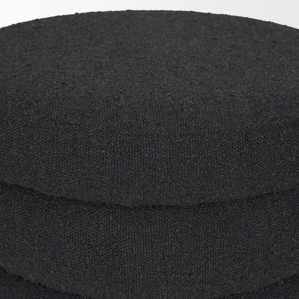 Pouf de rangement Ava en boucle noire
