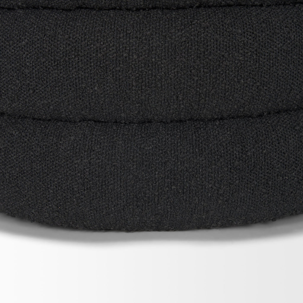 Pouf de rangement Ava en boucle noire