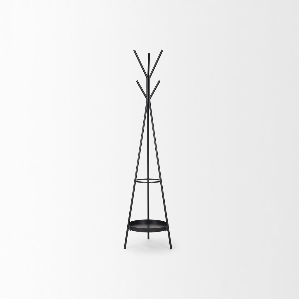 Porte-manteau métallique Sawyer avec étagère circulaire