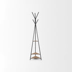Porte-manteau Sawyer en métal avec étagère triangulaire en bois