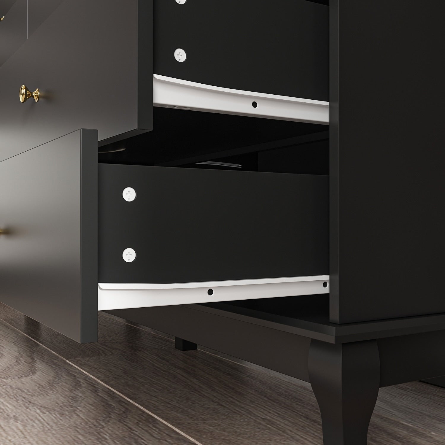 Commode double à 10 tiroirs pour chambre à coucher, blanche, grand espace de rangement