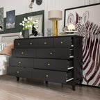 Commode double à 10 tiroirs pour chambre à coucher, blanche, grand espace de rangement