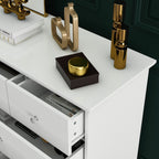 Commode double à 10 tiroirs pour chambre à coucher, blanche, grand espace de rangement