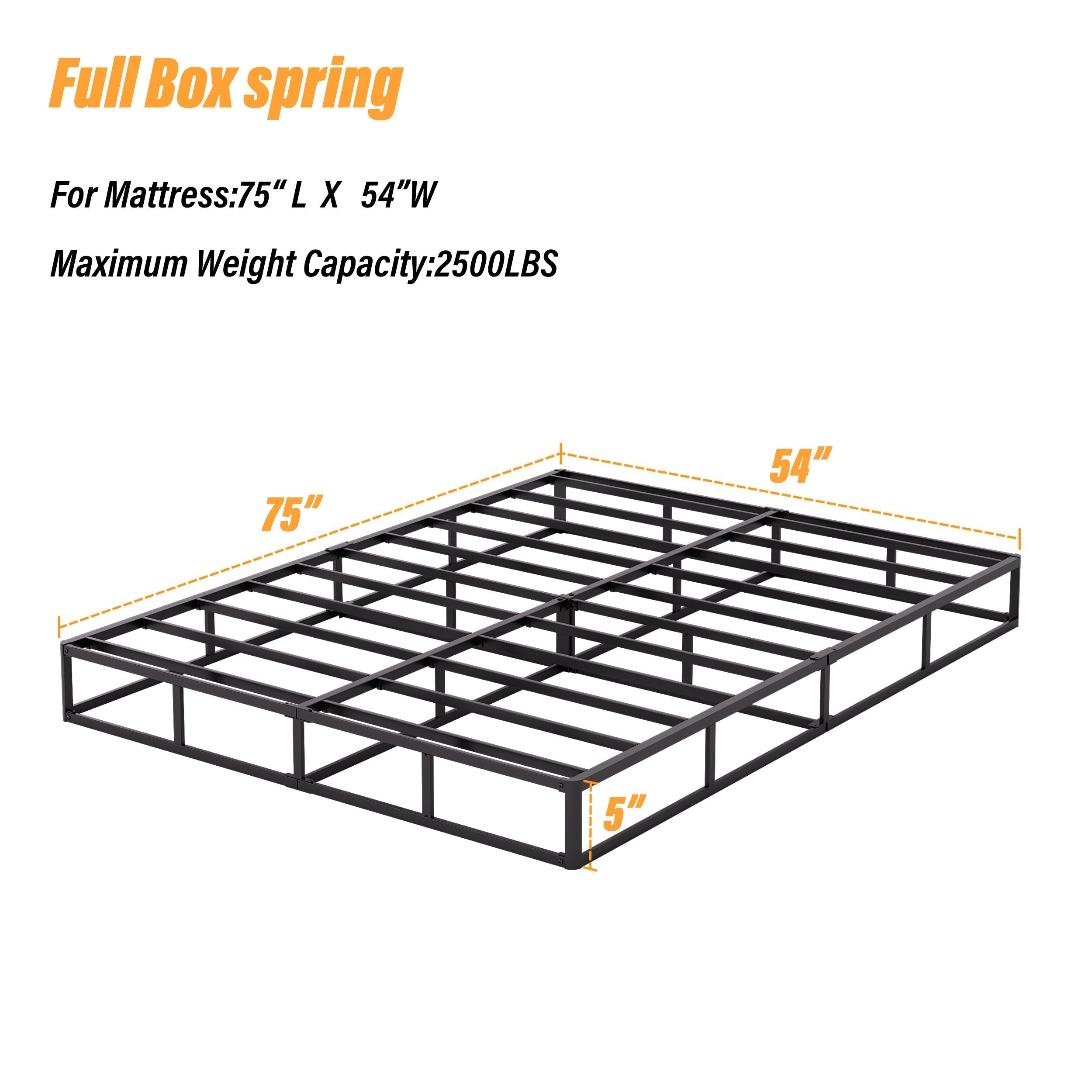 Ressort métallique extra-plat de 12,7 cm (5 pouces), structure robuste avec revêtement gris