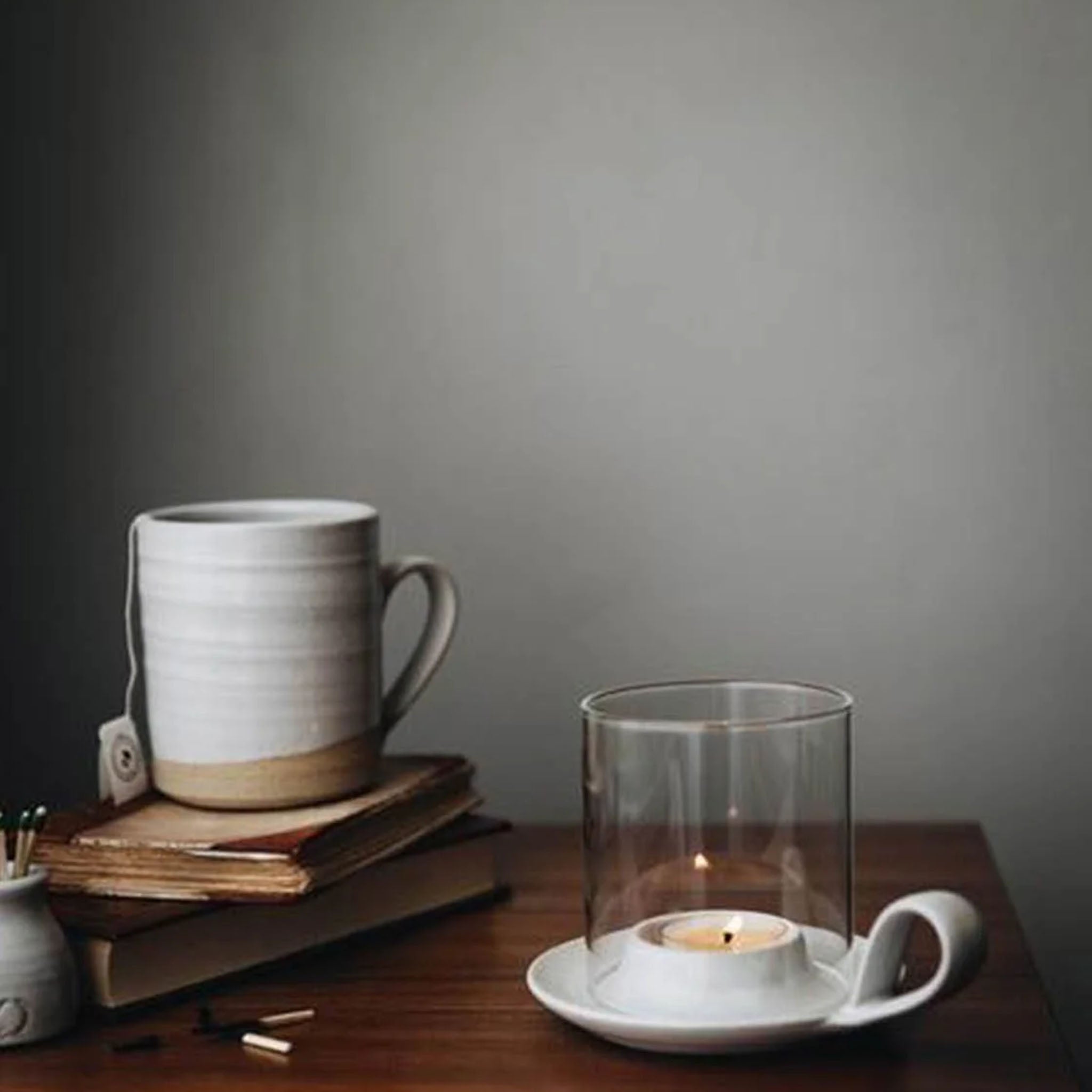 Poterie de ferme Garde-manger Ouragan à bougies chauffe-plat