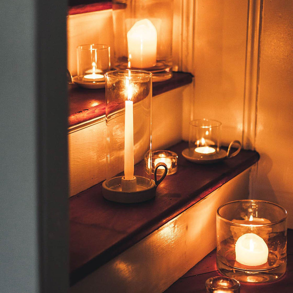 Poterie de ferme Garde-manger Ouragan à bougies chauffe-plat