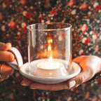 Poterie de ferme Garde-manger Ouragan à bougies chauffe-plat