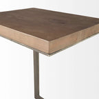 Table d'appoint Faye en bois foncé et nickel antique