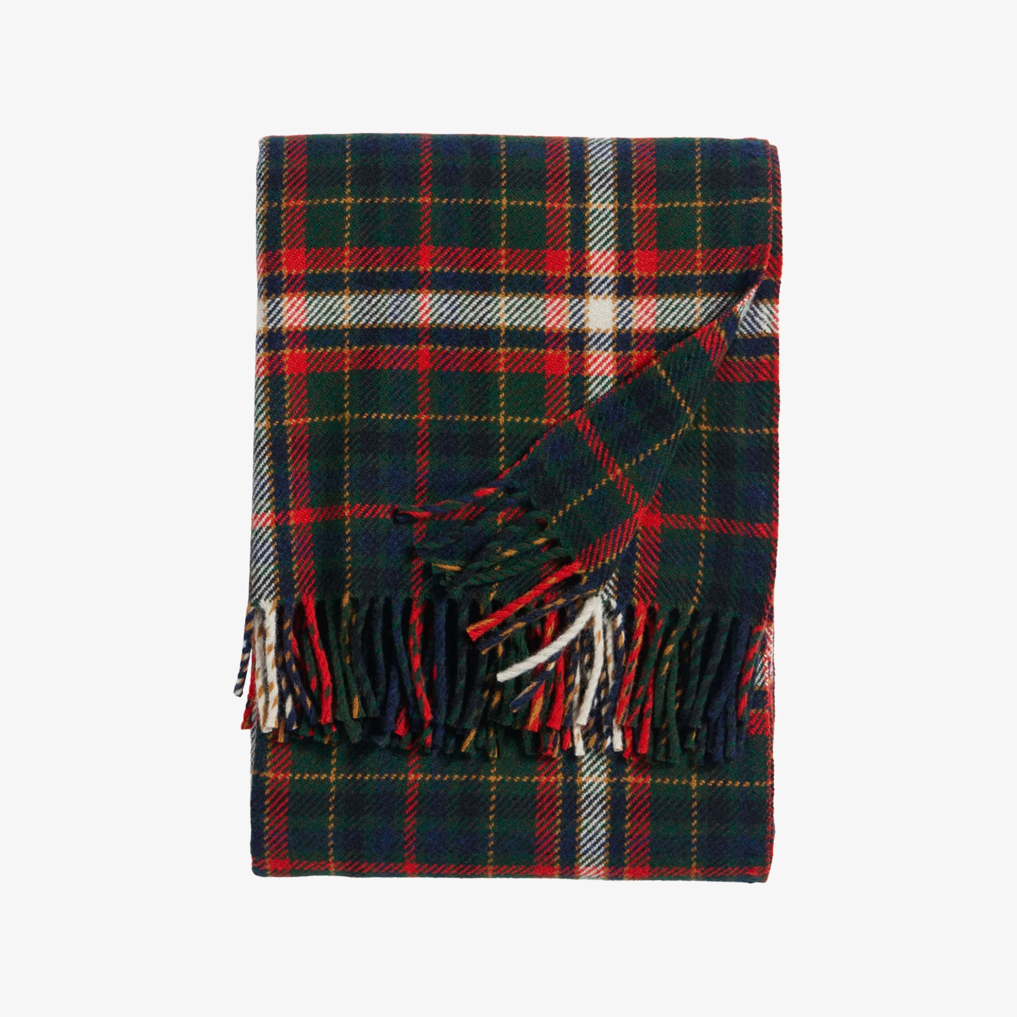 Couverture Pendleton Fireside, coloris vert laurier et rouge