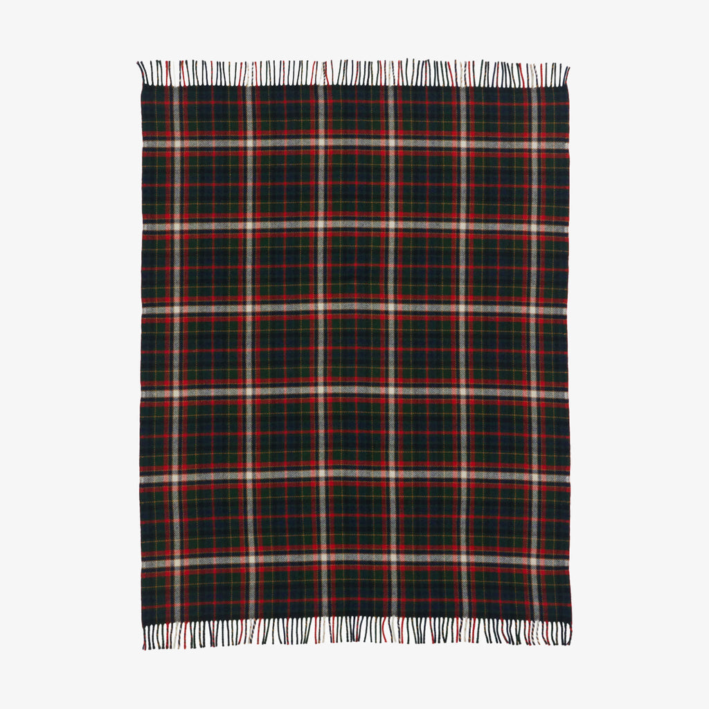 Couverture Pendleton Fireside, coloris vert laurier et rouge