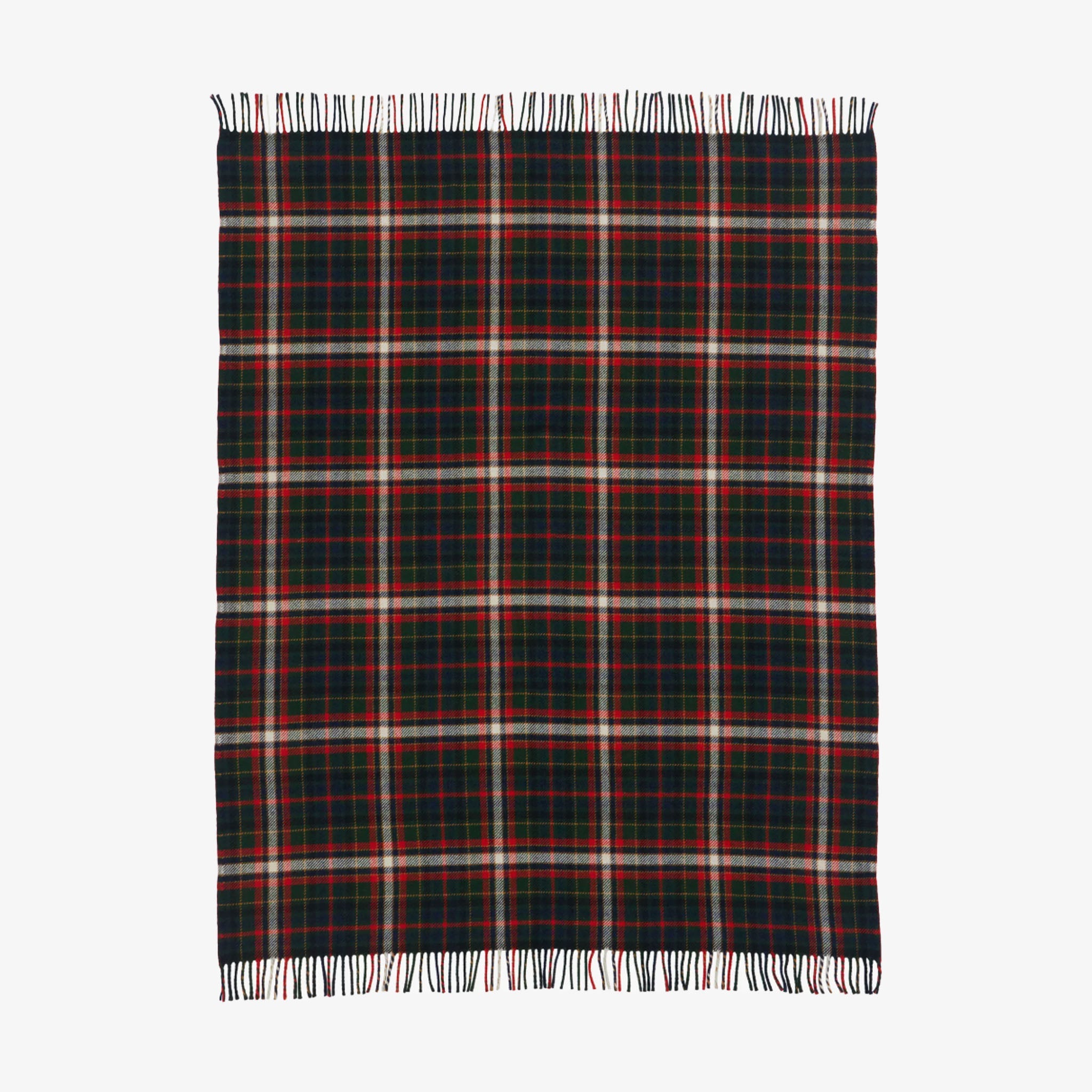 Couverture Pendleton Fireside, coloris vert laurier et rouge