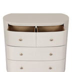 Commode Amelia à quatre mains en lin peint ivoire