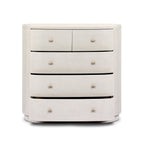 Commode Amelia à quatre mains en lin peint ivoire