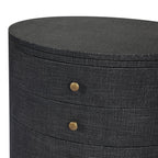 Table de chevet ovale Amelia de Four Hands en lin noir
