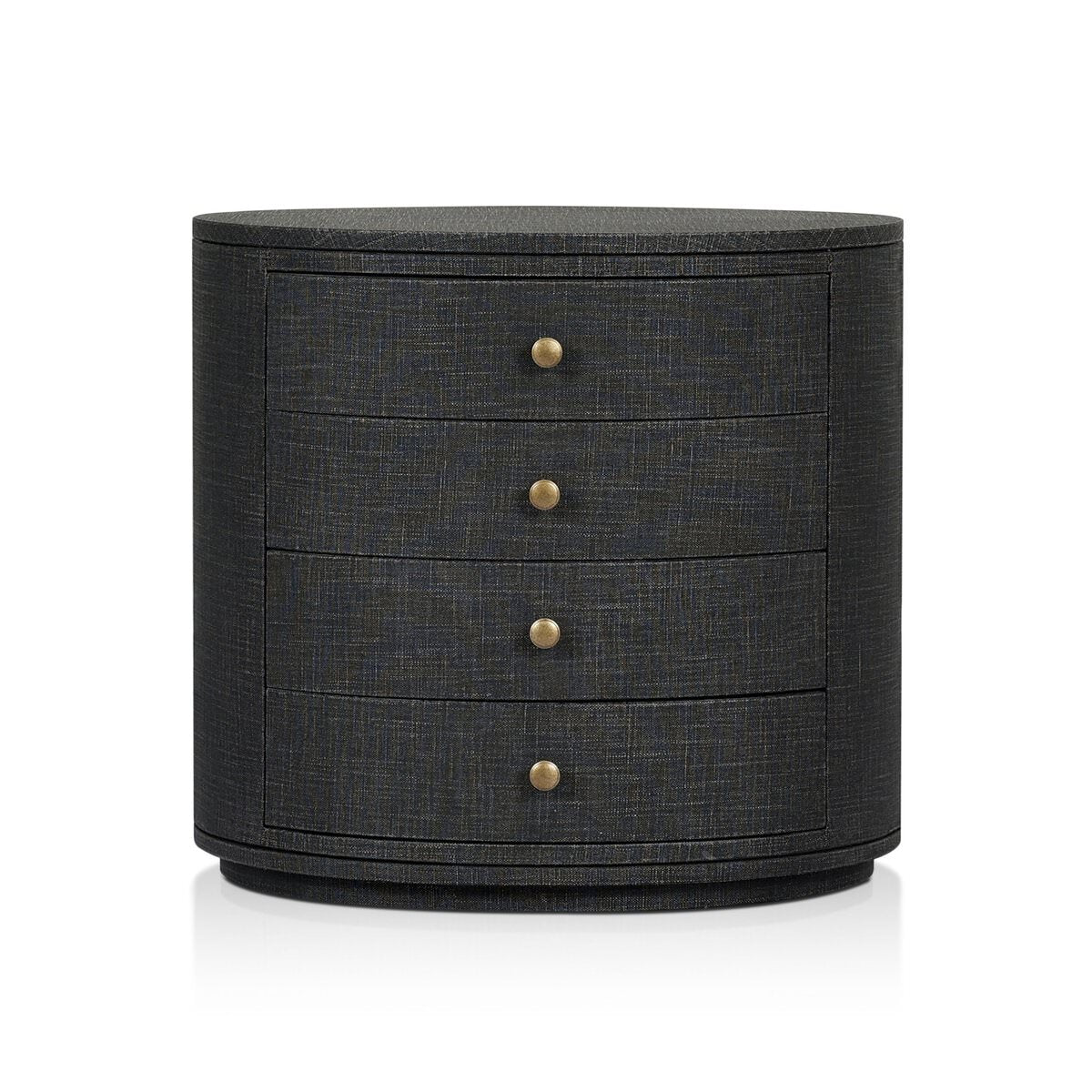Table de chevet ovale Amelia de Four Hands en lin noir