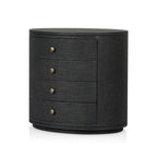 Table de chevet ovale Amelia de Four Hands en lin noir