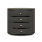 Table de chevet ovale Amelia de Four Hands en lin laqué vert foncé