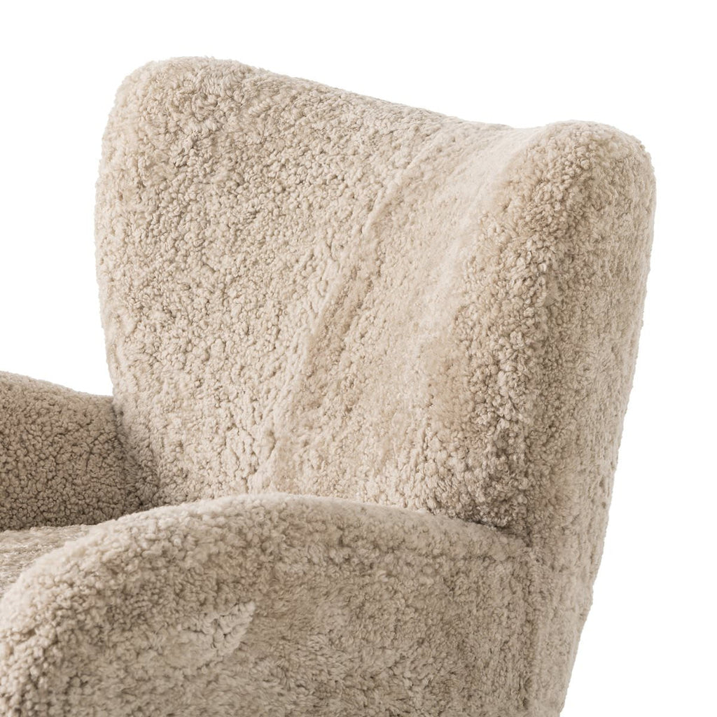 Fauteuil Amélie Four Hands en peau lainée beige