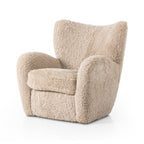 Fauteuil Amélie Four Hands en peau lainée beige