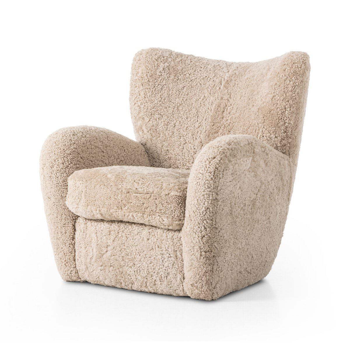 Fauteuil Amélie Four Hands en peau lainée beige