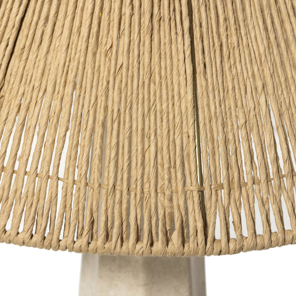 Lampe de table Four Hands Astra en marbre italien crème