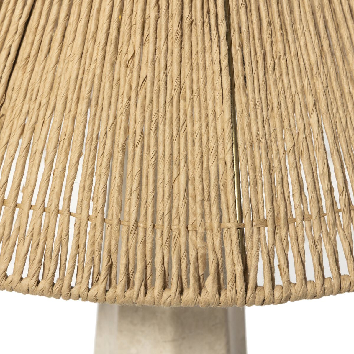 Lampe de table Four Hands Astra en marbre italien crème